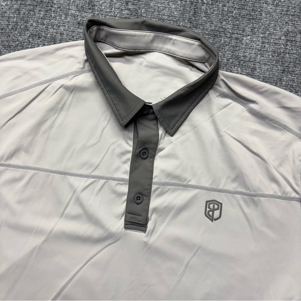Born Primitive Polo Shirt Mens XL Gray Short Sleeve Golf Casual Preppy Gym